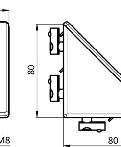 Alternative view of Zinc Connection Angle I 40 x 80 flat (Set)