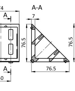 Alternative view of Zinc Connection Angle 80 flat