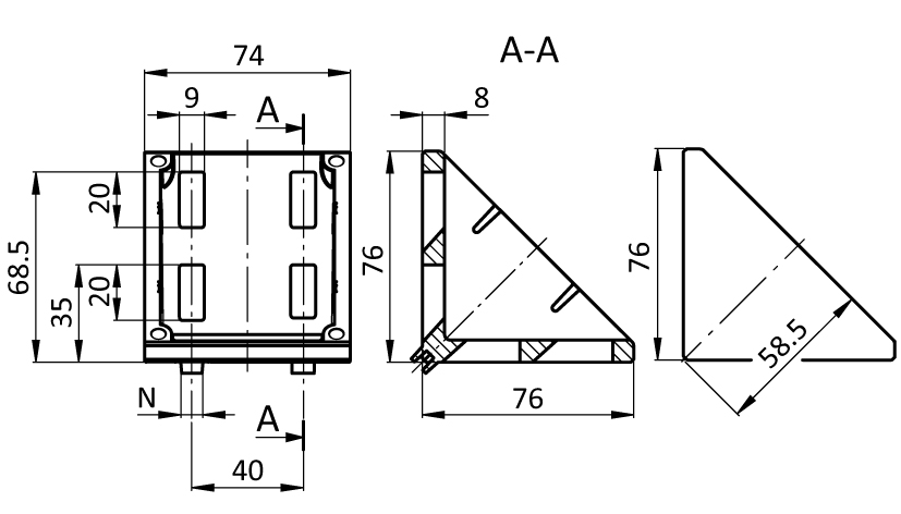 Alu Connection Angle 80 - immagine 2