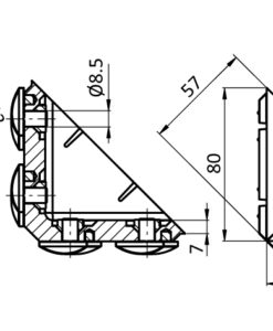 Alternative view of Alu Connection Angle I40 x 80 M (Set)