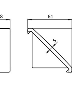 Alternative view of Cover Cap for Alu Connection Angle 30 x 60
