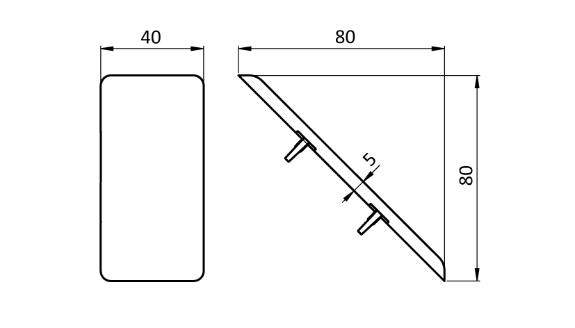 Cover Cap for Alu Connection Angle I40 x 80 M (Set) - immagine 2