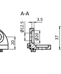 Alternative view of 3-way Connection Angle B 40