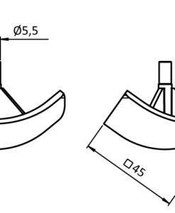 Alternative view of Cover Cap B 3-way Connection Angle B 45