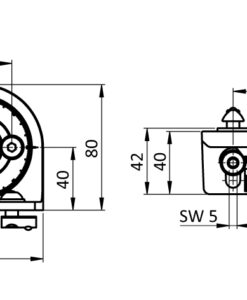 Alternative view of Angle Locking Bracket 40 x 80 (Set)