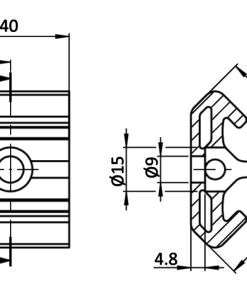 Alternative view of Angle Element T2 40. 45°