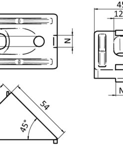 Alternative view of Angle Connector 45. 45°