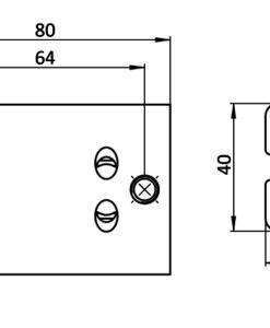 Alternative view of Angle Element T1 80 x 40. 45°