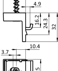 Alternative view of Top Angle Clamp I 40. Slot 8 (Set)