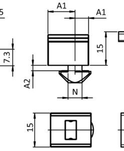 Alternative view of Fixation Block 18. Black