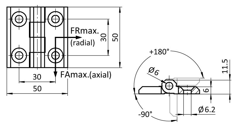 Metal Hinge 50 x 50 - immagine 2