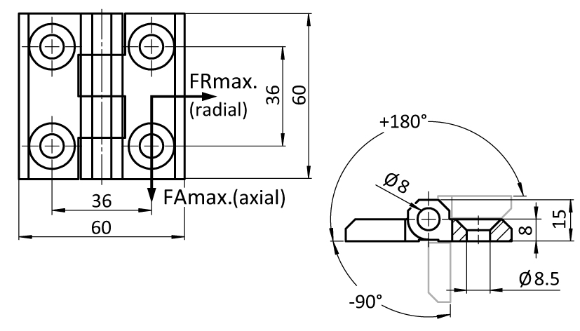 Metal Hinge 60 x 60 - immagine 2