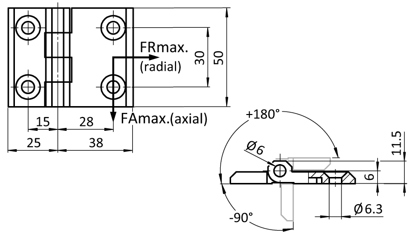Metal Hinge 50 x 63 - immagine 2