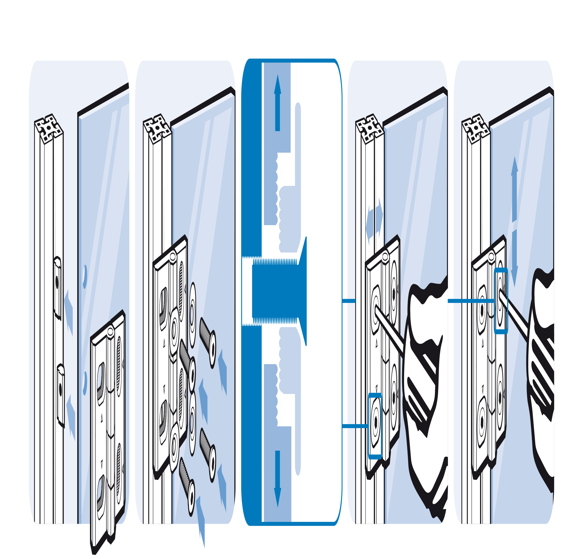 Metal Hinge 2D. Adjustable in Two Directions - immagine 4