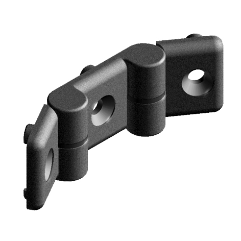 Plastic Hinge 32 x 100. Double. Black