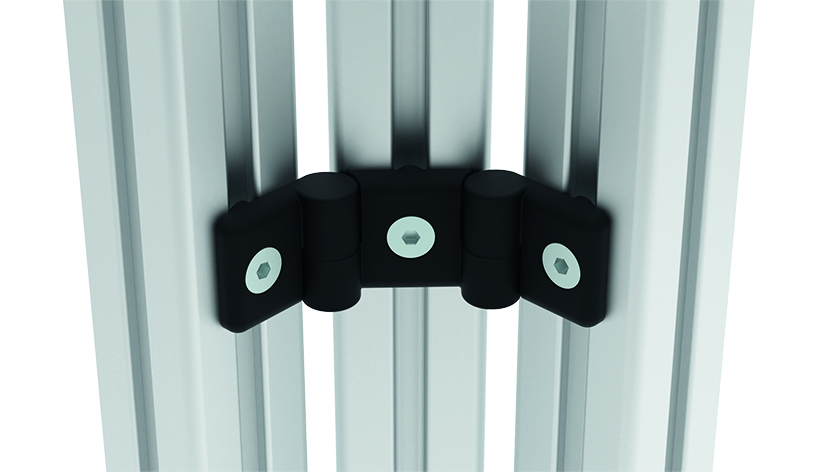 Plastic Hinge 32 x 100. Double. Black - immagine 3