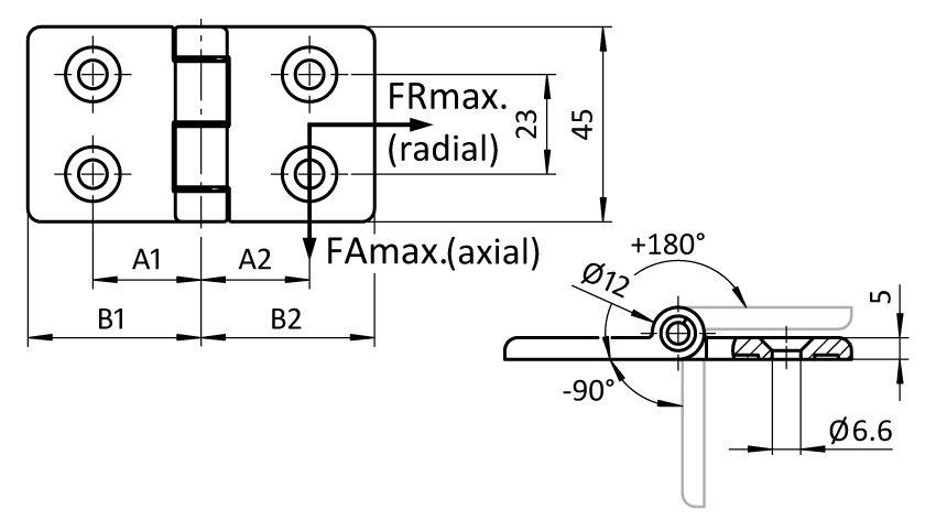 Aluminum Die-cast Hinge 45 - immagine 2