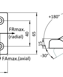 Alternative view of Heavy-duty Plastic Hinge 65 x 64