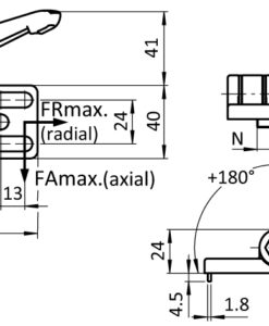 Alternative view of Zinc Die-Cast Hinge 40 EH with Locking Lever