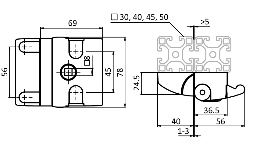 Slide Door Latch Compact - immagine 2