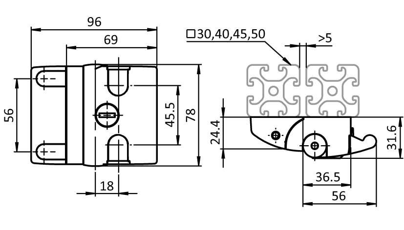 Slide Door Latch Compact - immagine 2