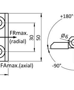 Alternative view of Stainless Steel Hinge 50 x 50