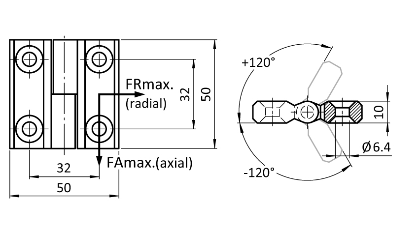 Stainless Steel Hinge LR - immagine 2