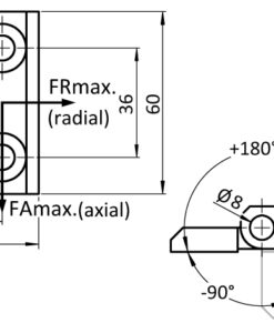 Alternative view of Stainless Steel Hinge 60 x 60