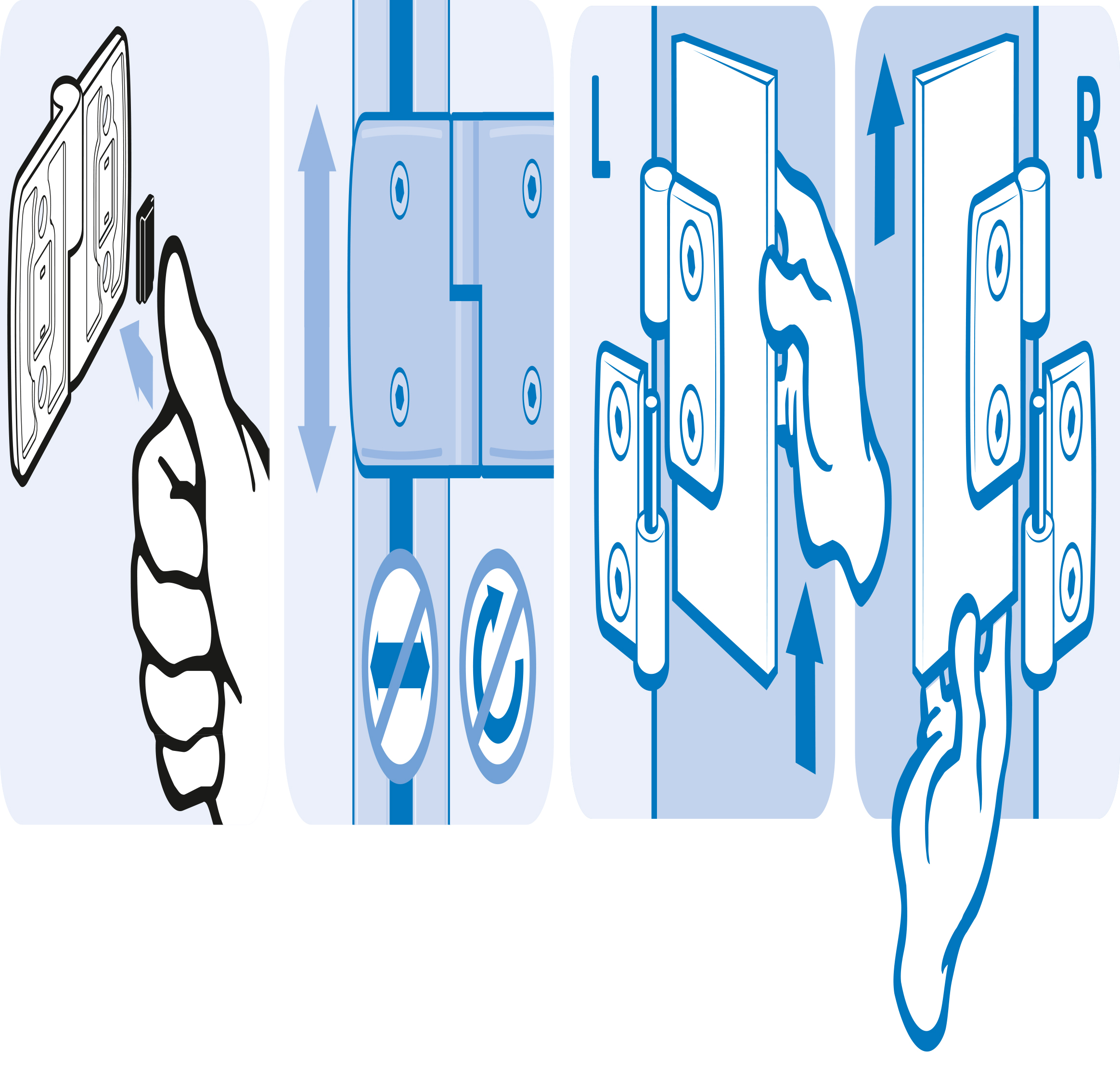 Aluminum Die-cast Combi Hinge 60. Detachable. Alu Color - immagine 4