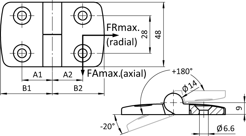 Stainless Steel Combi Hinge 40. Detachable - immagine 2