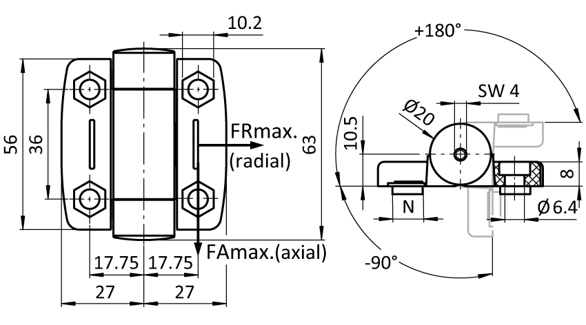 System Hinge 30 with Adjustable Friction - immagine 2