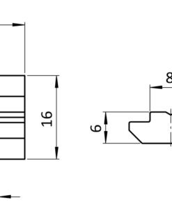 Alternative view of T-slot Nut 16.0 x 6.0 mm