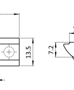 Alternative view of Roll-in T-slot Nut 13.5 x 7.2 mm with Spring Loaded Ball