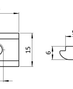 Alternative view of Roll-in T-slot Nut 15.0 x 6.0 mm