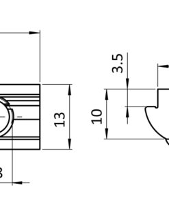 Alternative view of Roll-in T-slot Nut 13.0 x 10.0 mm with Spring Loaded Ball