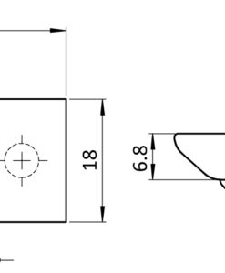 Alternative view of T-slot Nut 18.0 x 6.8 mm with Spring Loaded Ball