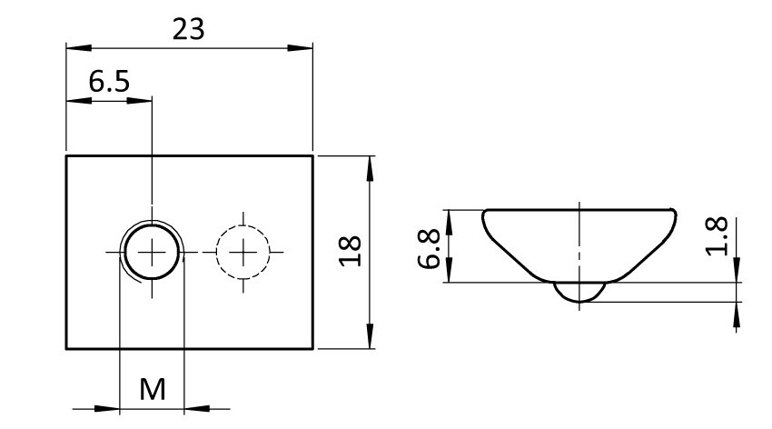T-slot Nut 18.0 x 6.8 mm with Spring Loaded Ball - immagine 2