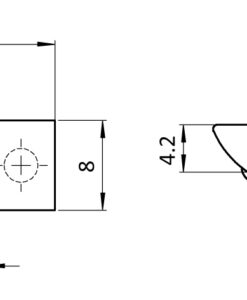 Alternative view of Roll-in T-slot Nut 8.0 x 4.2 mm with Spring Loaded Ball