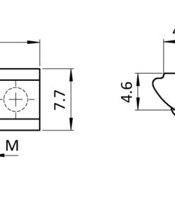 Alternative view of Roll-in T-slot Nut 7.7 x 4.6 mm with Spring Loaded Ball