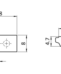 Alternative view of Roll-in T-slot Nut 8.0 x 4.7 mm with Spring Loaded Ball