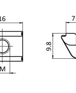 Alternative view of Roll-in T-slot Nut 11.6 x 4.6 mm with Spring Leaf