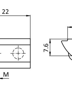 Alternative view of Roll-in T-slot Nut 13.4 x 7.6 mm with Large Spring Loaded Ball