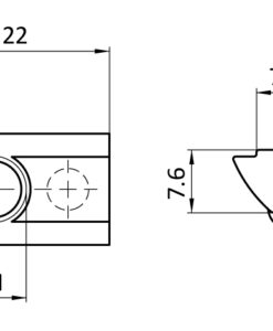 Alternative view of Roll-in T-slot Nut 13.4 x 7.6 mm with Spring Loaded Ball