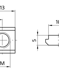 Alternative view of T-slot Nut 13.0 x 5.0 mm