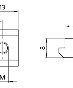 Alternative view of T-slot Nut 15.0 x 8.0 mm