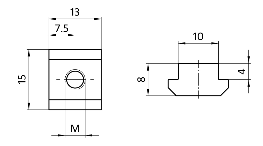T-slot Nut 15.0 x 8.0 mm - immagine 2