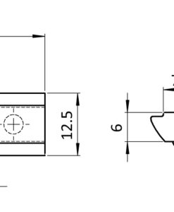 Alternative view of Roll-in T-slot Nut 12.5 x 6.0 mm with Spring Loaded Ball