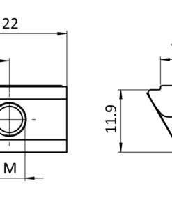 Alternative view of Roll-in T-slot Nut 12.5 x 6.0 mm with Spring Leaf