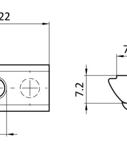 Alternative view of Roll-in T-slot Nut 12.0 x 7.2 mm with Spring Loaded Ball