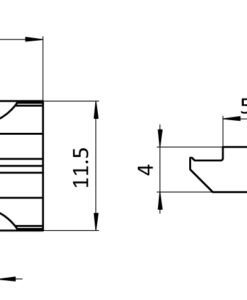 Alternative view of T-slot Nut 11.5 x 4.0 mm